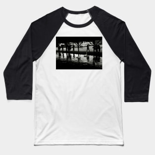 People shelter from the rain in Wroxham, Norfolk, UK Baseball T-Shirt